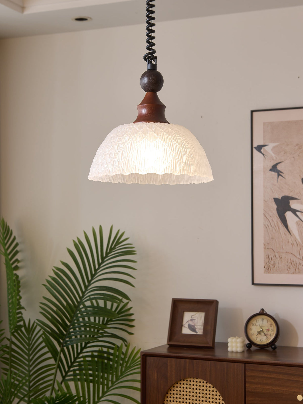 Nydoreth lámpara colgante elegancia Vintage Art de madera