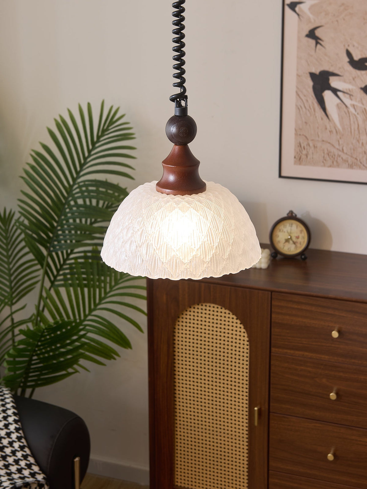 Nydoreth lámpara colgante elegancia Vintage Art de madera