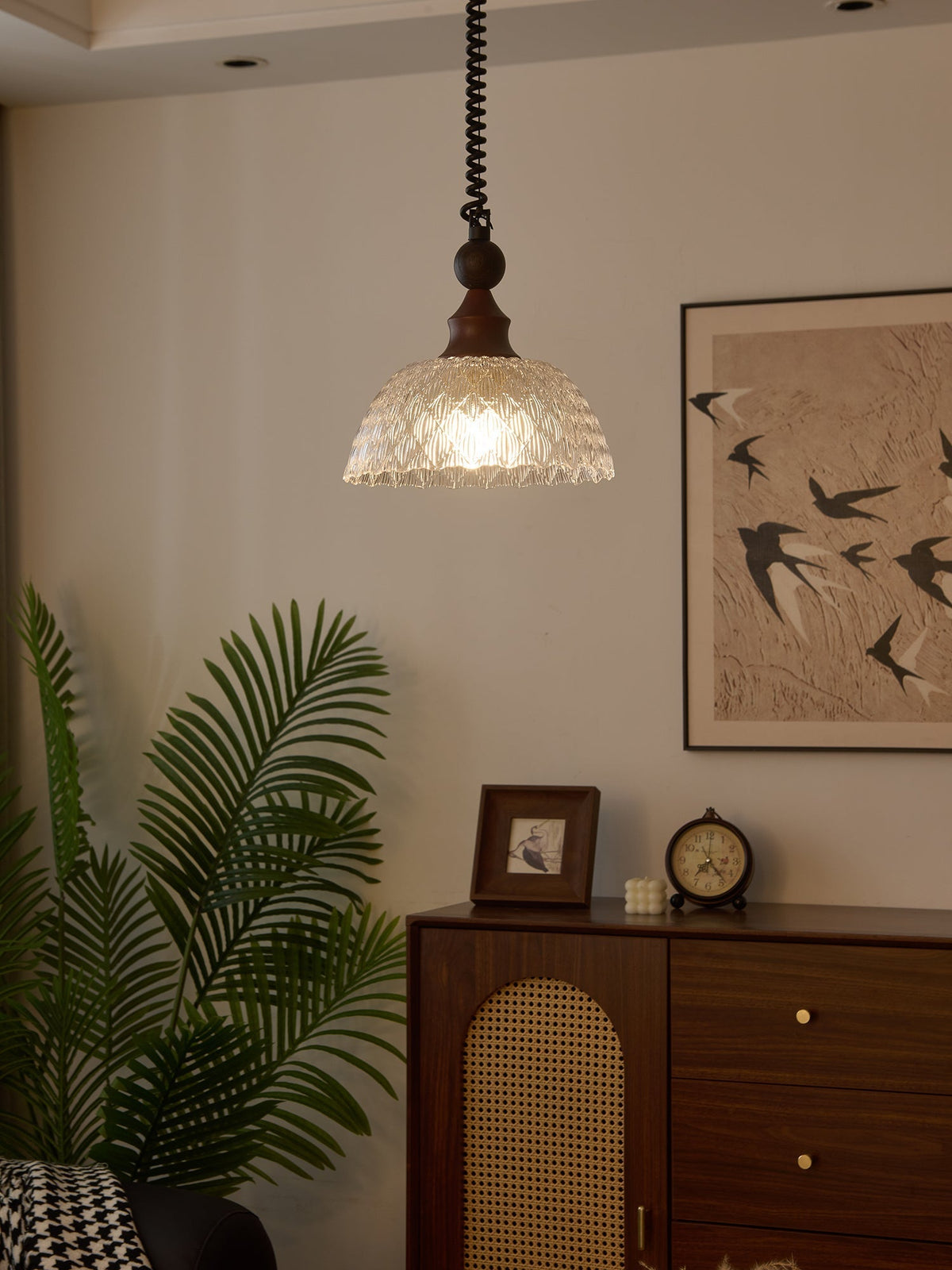 Nydoreth lámpara colgante elegancia Vintage Art de madera