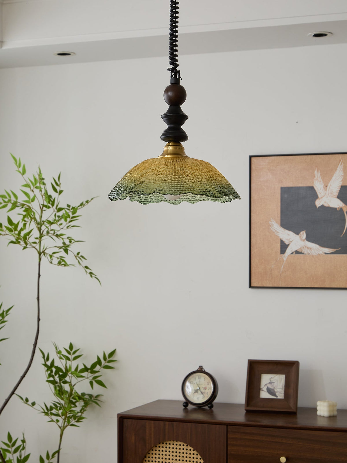 Nydoreth lámpara colgante elegancia Vintage Art de madera