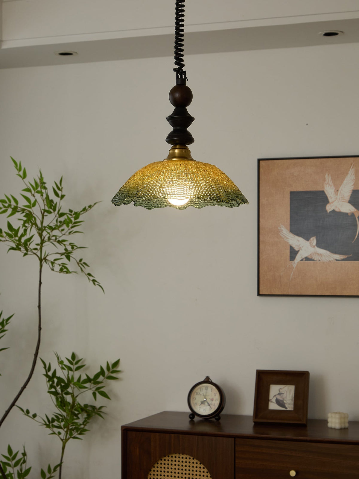 Nydoreth lámpara colgante elegancia Vintage Art de madera