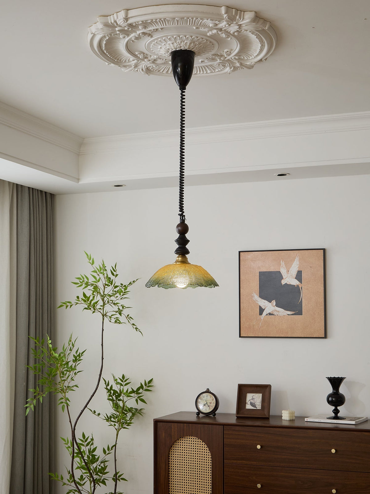 Nydoreth lámpara colgante elegancia Vintage Art de madera