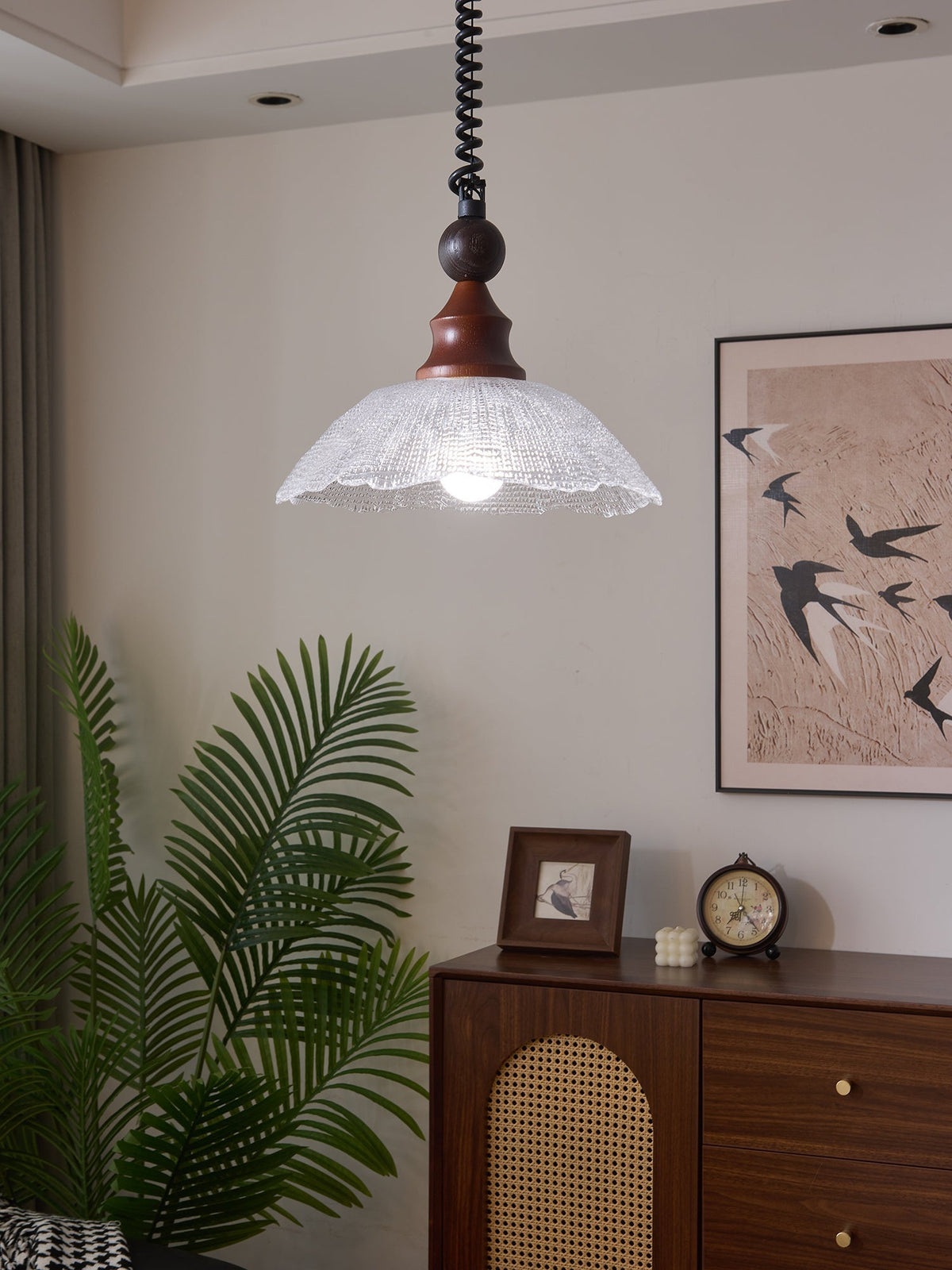 Nydoreth lámpara colgante elegancia Vintage Art de madera