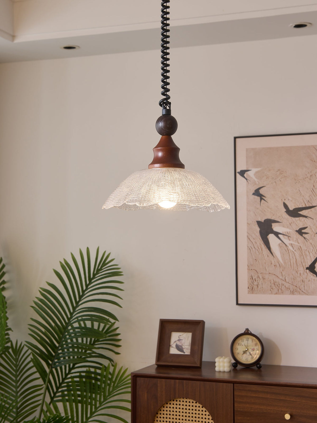 Nydoreth lámpara colgante elegancia Vintage Art de madera