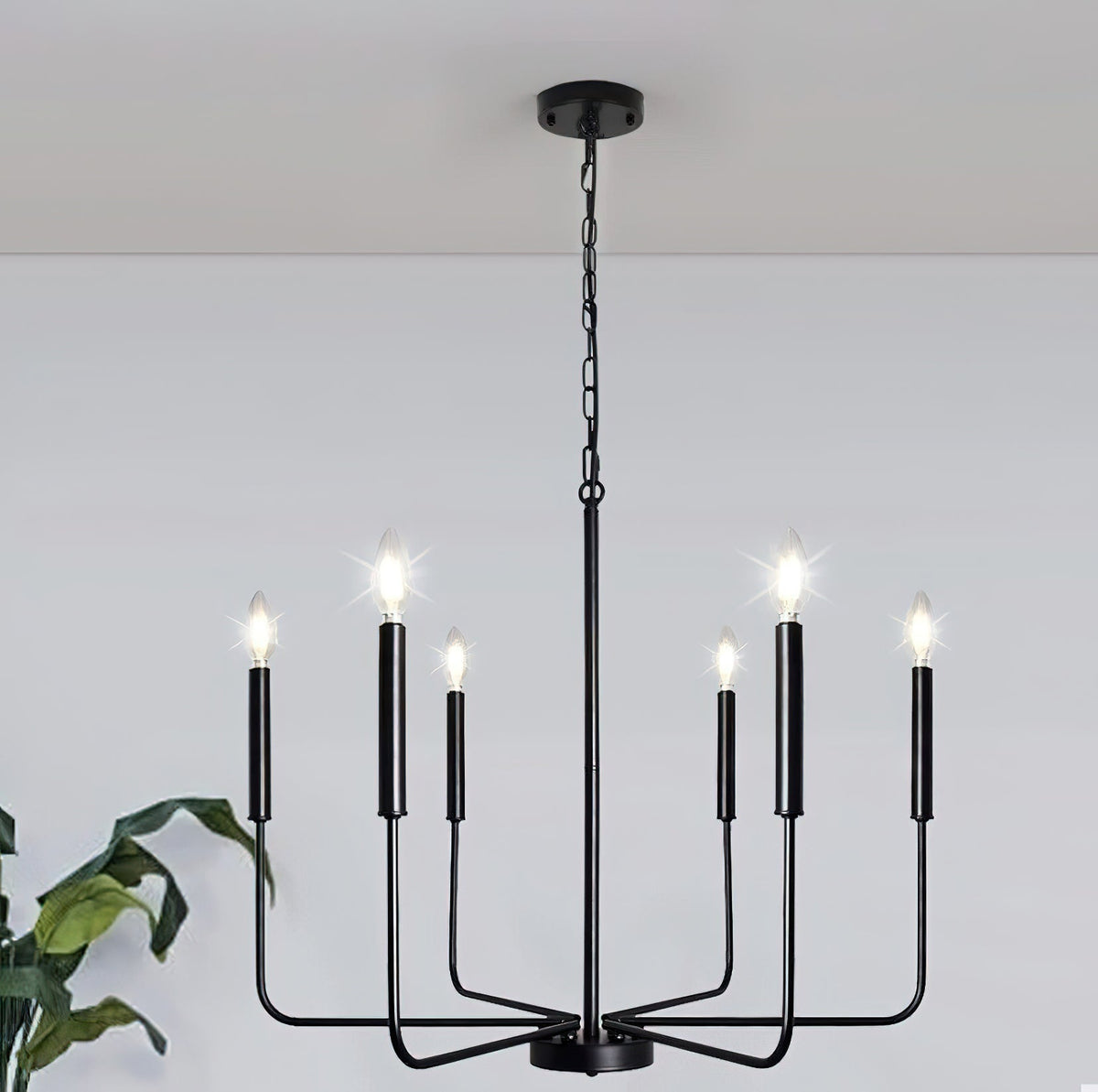 Luminora lámpara de araña brazos en estilo vela moderna