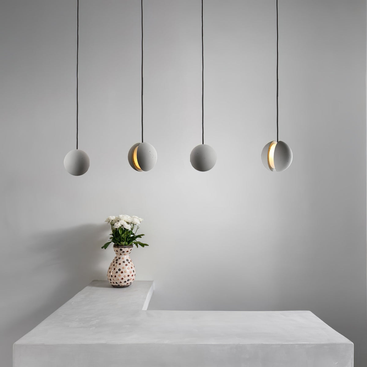 Umi lámpara colgante esfera minimalista en hormigón