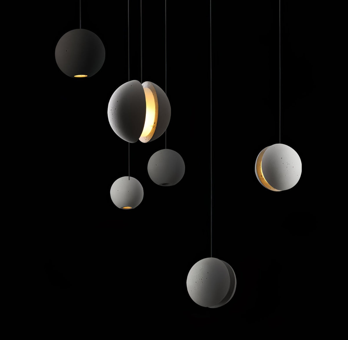 Umi lámpara colgante esfera minimalista en hormigón