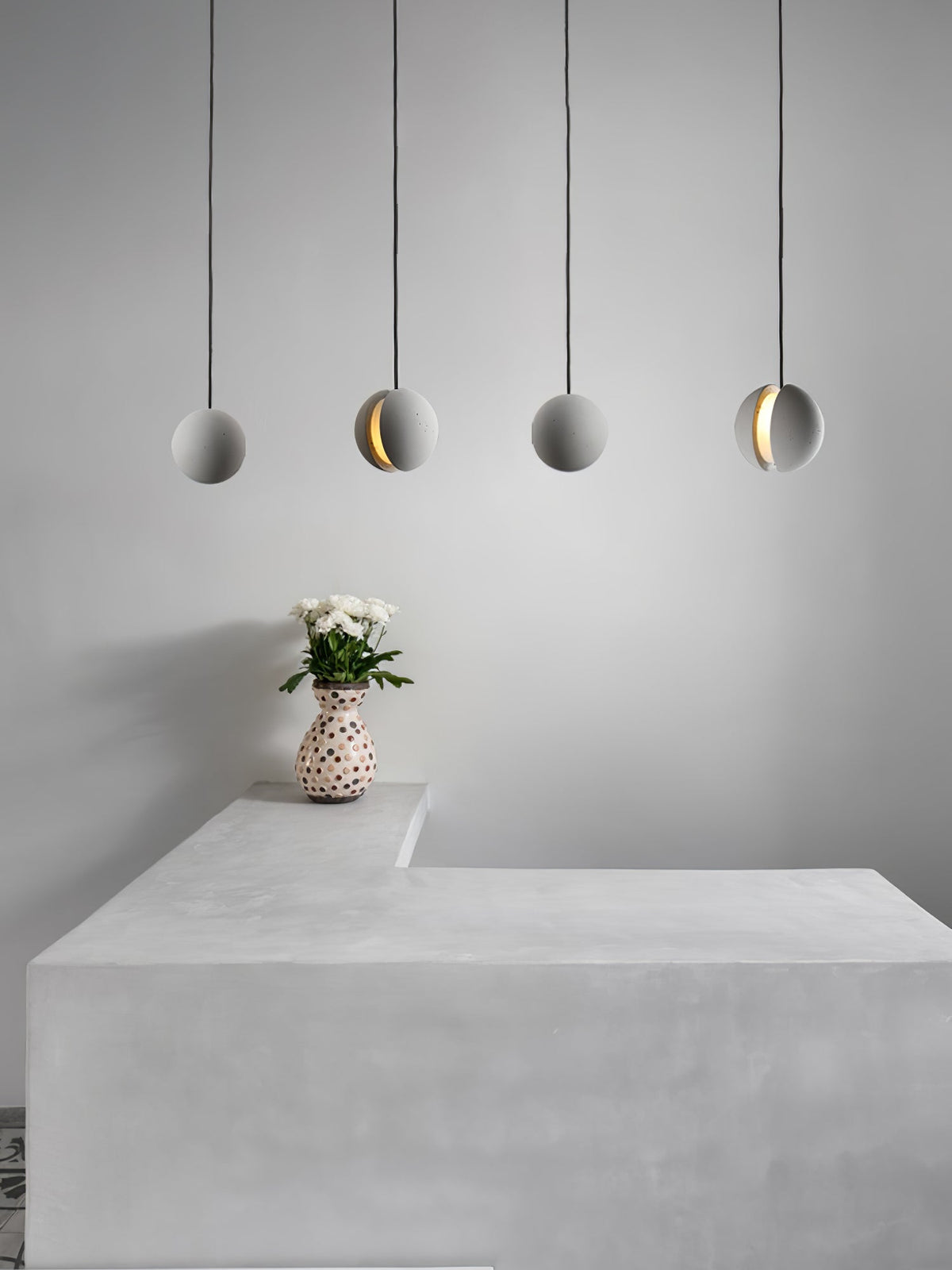 Umi lámpara colgante esfera minimalista en hormigón