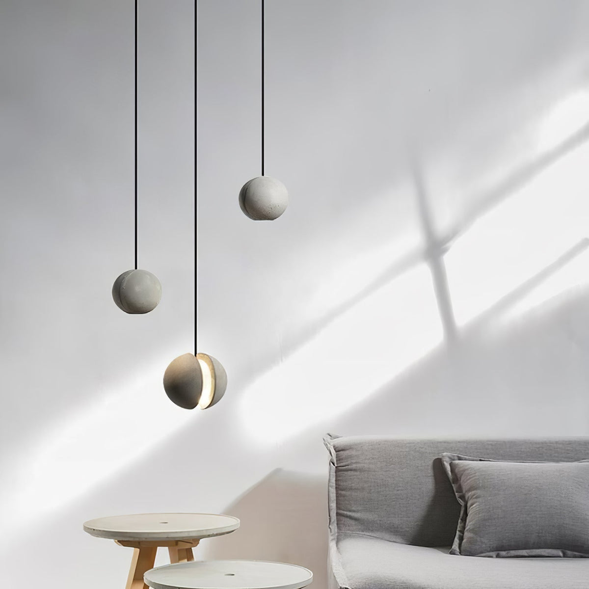 Umi lámpara colgante esfera minimalista en hormigón