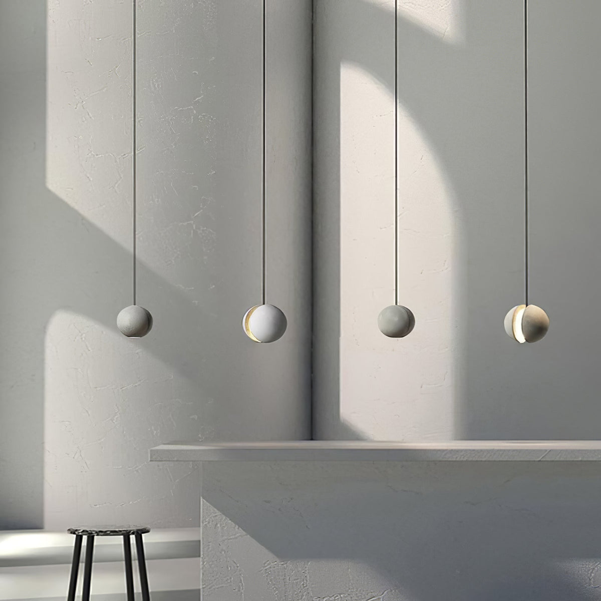 Umi lámpara colgante esfera minimalista en hormigón