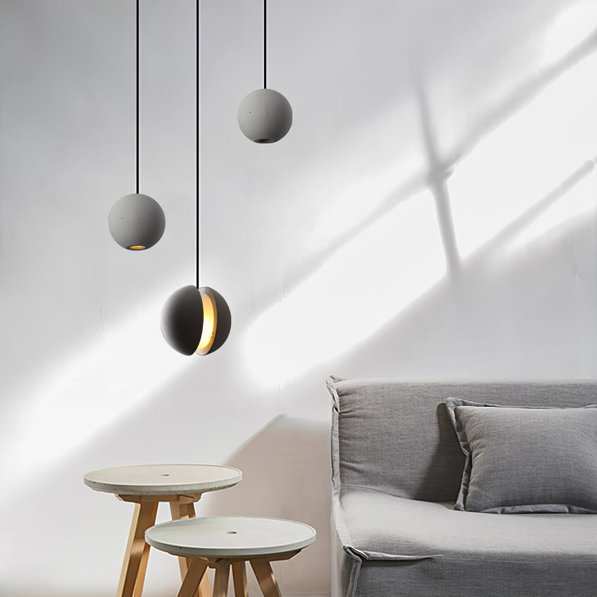 Umi lámpara colgante esfera minimalista en hormigón