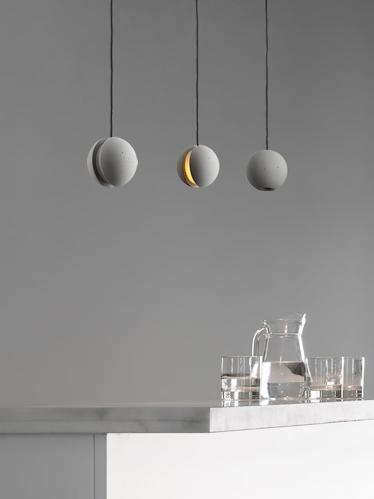 Umi lámpara colgante esfera minimalista en hormigón