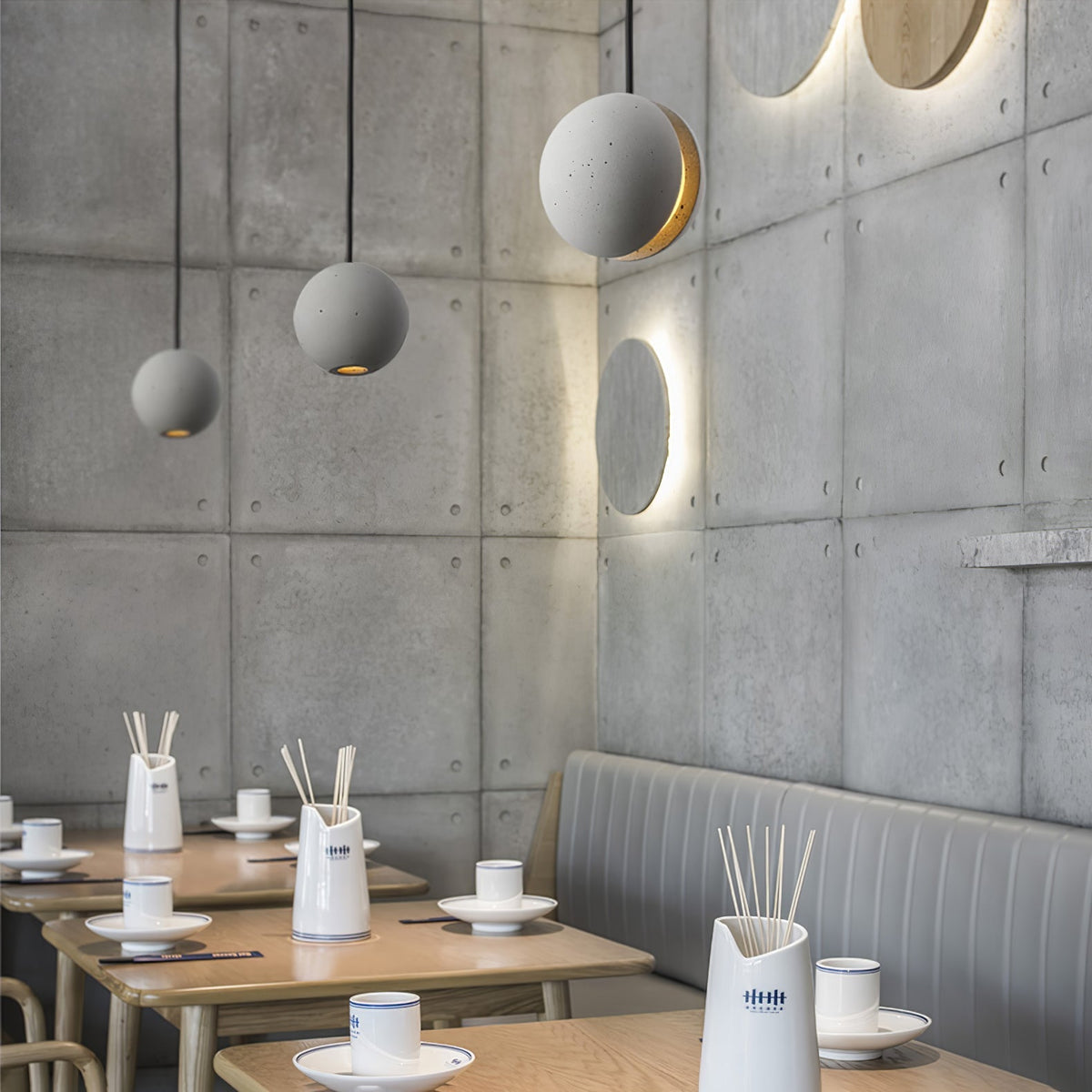 Umi lámpara colgante esfera minimalista en hormigón
