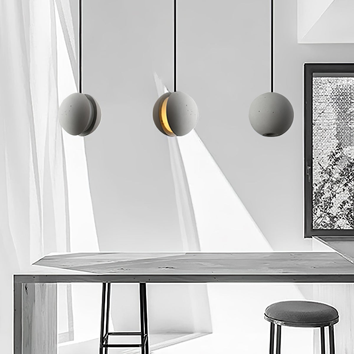 Umi lámpara colgante esfera minimalista en hormigón