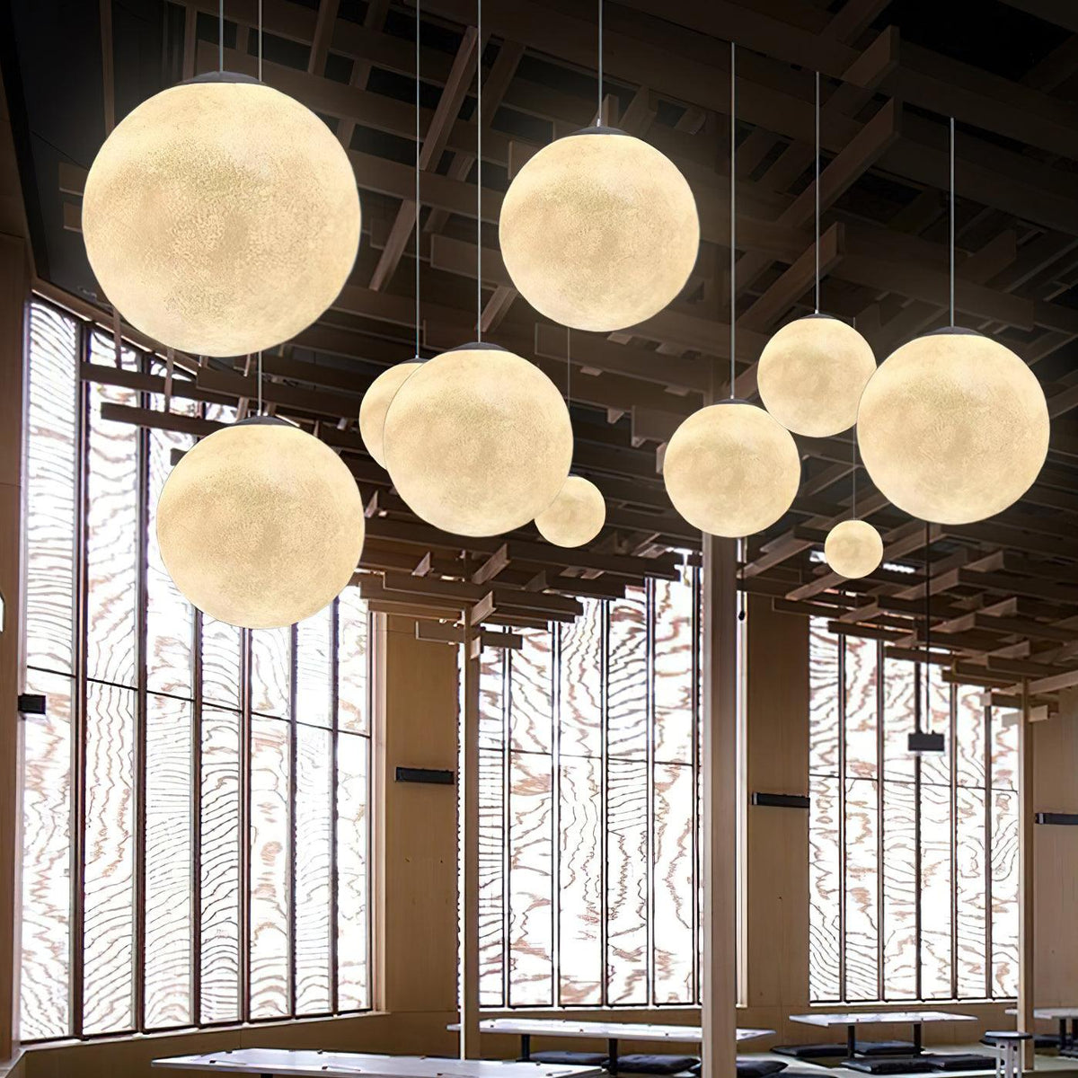 Miralaine lámpara colgante en forma de luna para salón