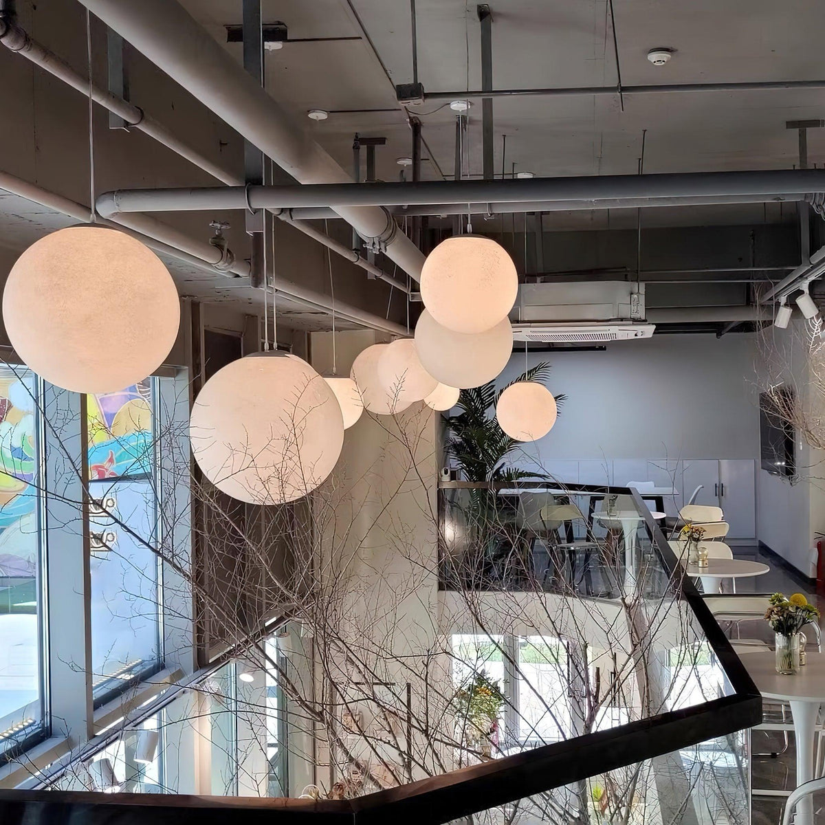 Miralaine lámpara colgante en forma de luna para salón