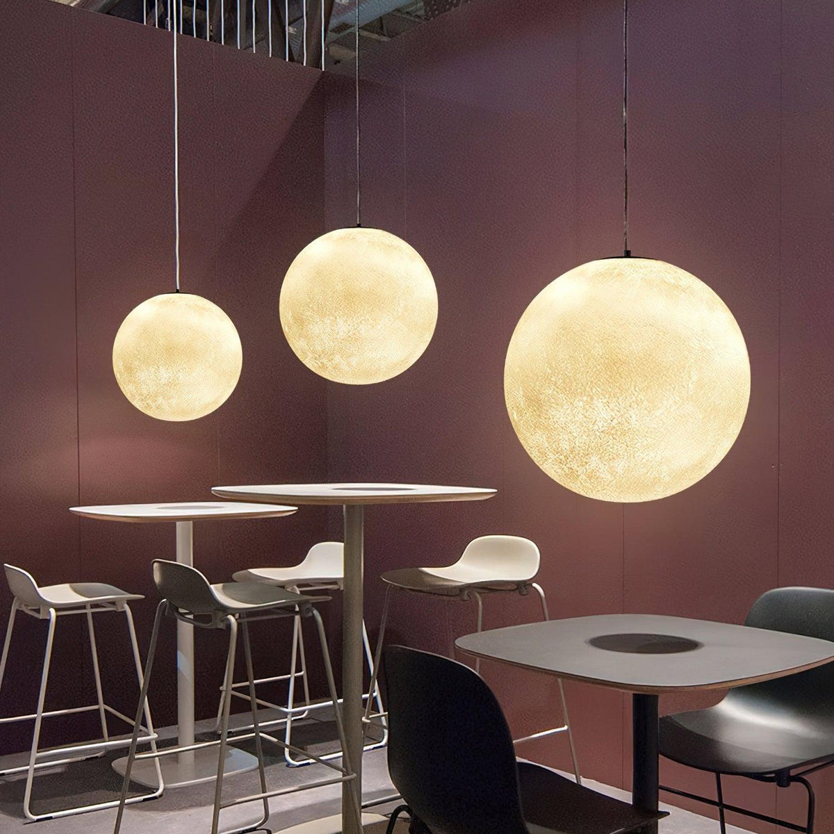 Miralaine lámpara colgante en forma de luna para salón