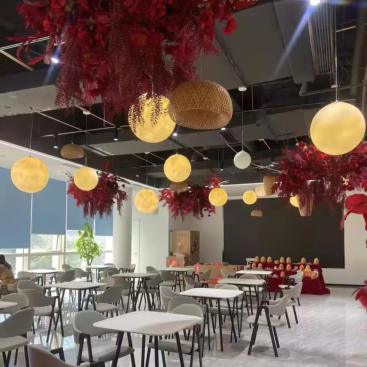 Miralaine lámpara colgante en forma de luna para salón