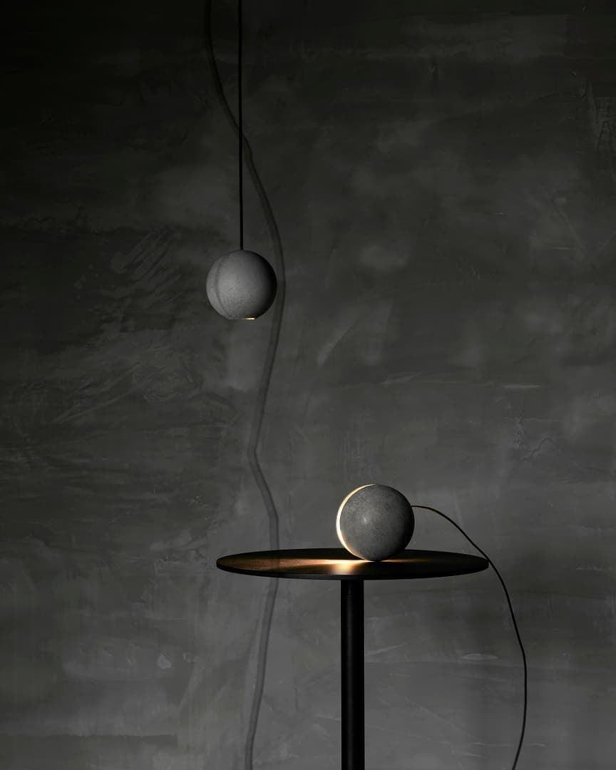 Umi lámpara colgante esfera minimalista en hormigón