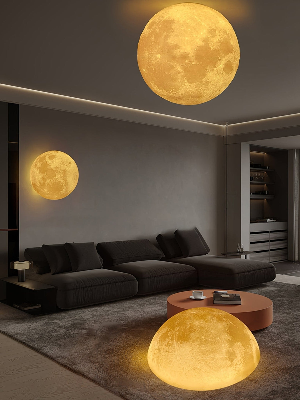 Brivel aplique de pared nórdico Art Moon 3D plástico