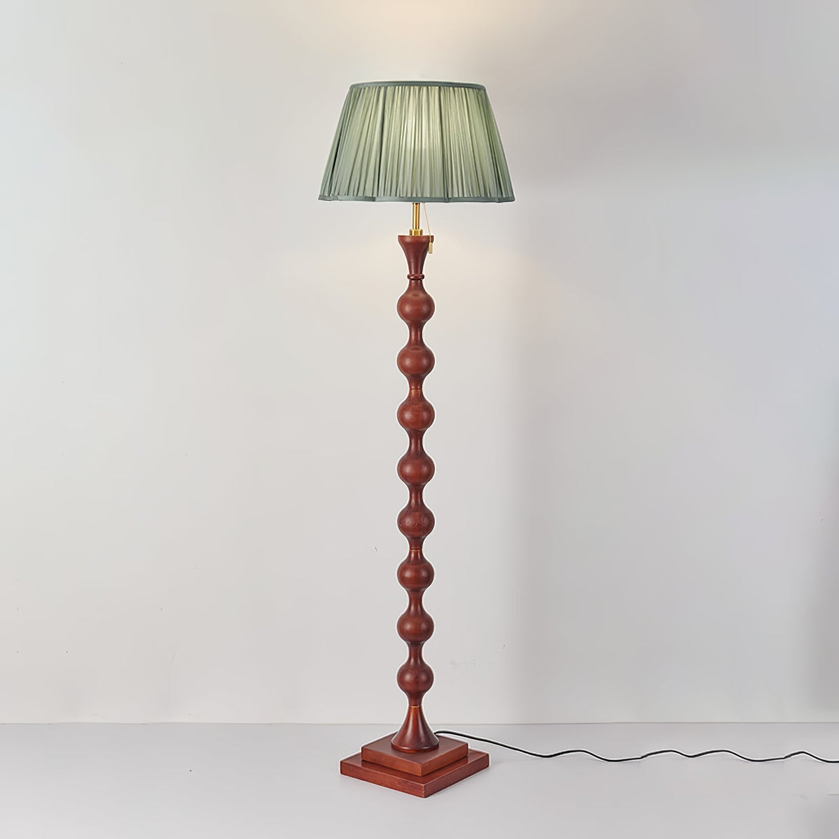 Celon lámpara de pie de madera y tejido vintage