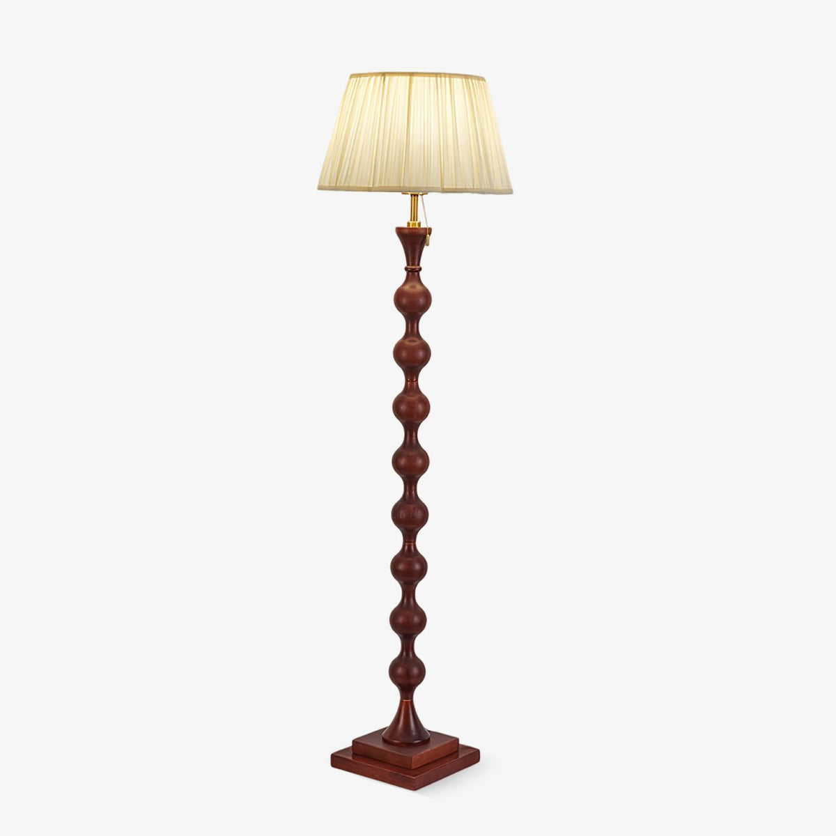 Celon lámpara de pie de madera y tejido vintage
