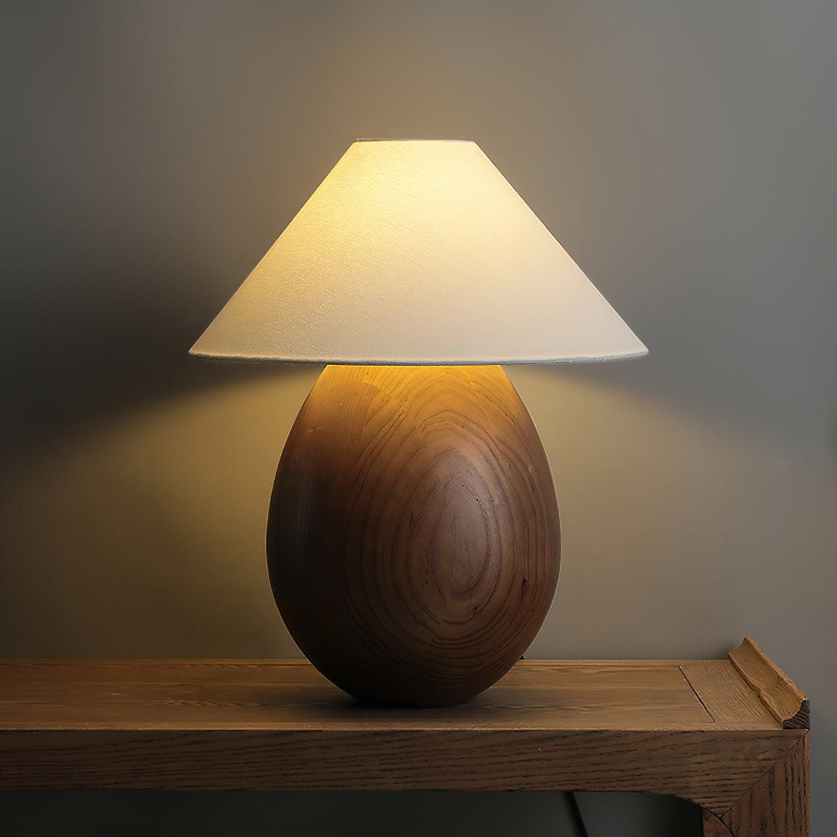 Orbace lámpara de mesa de madera natural