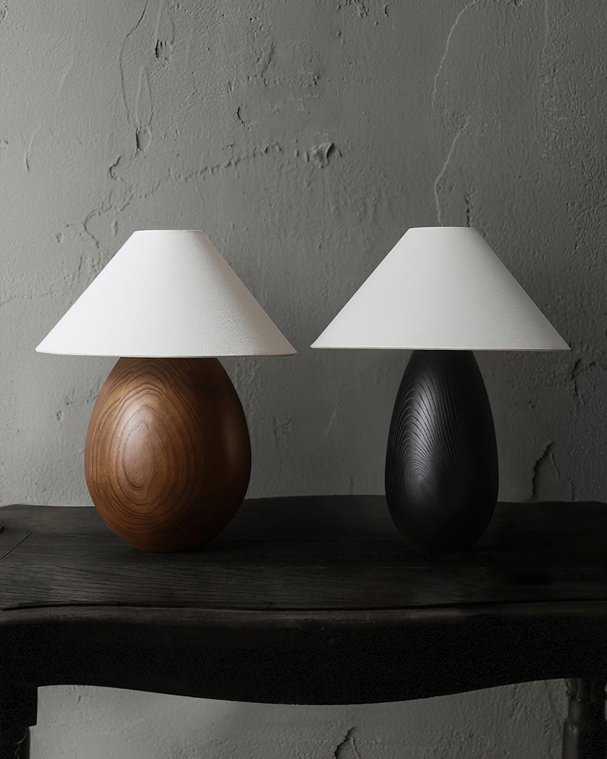 Orbace lámpara de mesa de madera natural