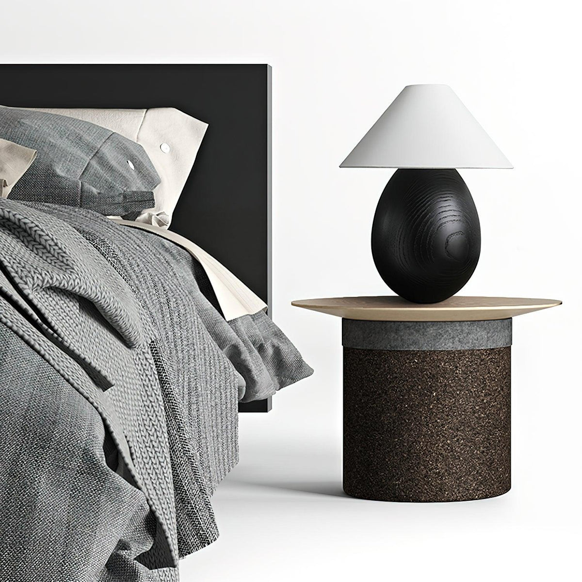 Orbace lámpara de mesa de madera natural