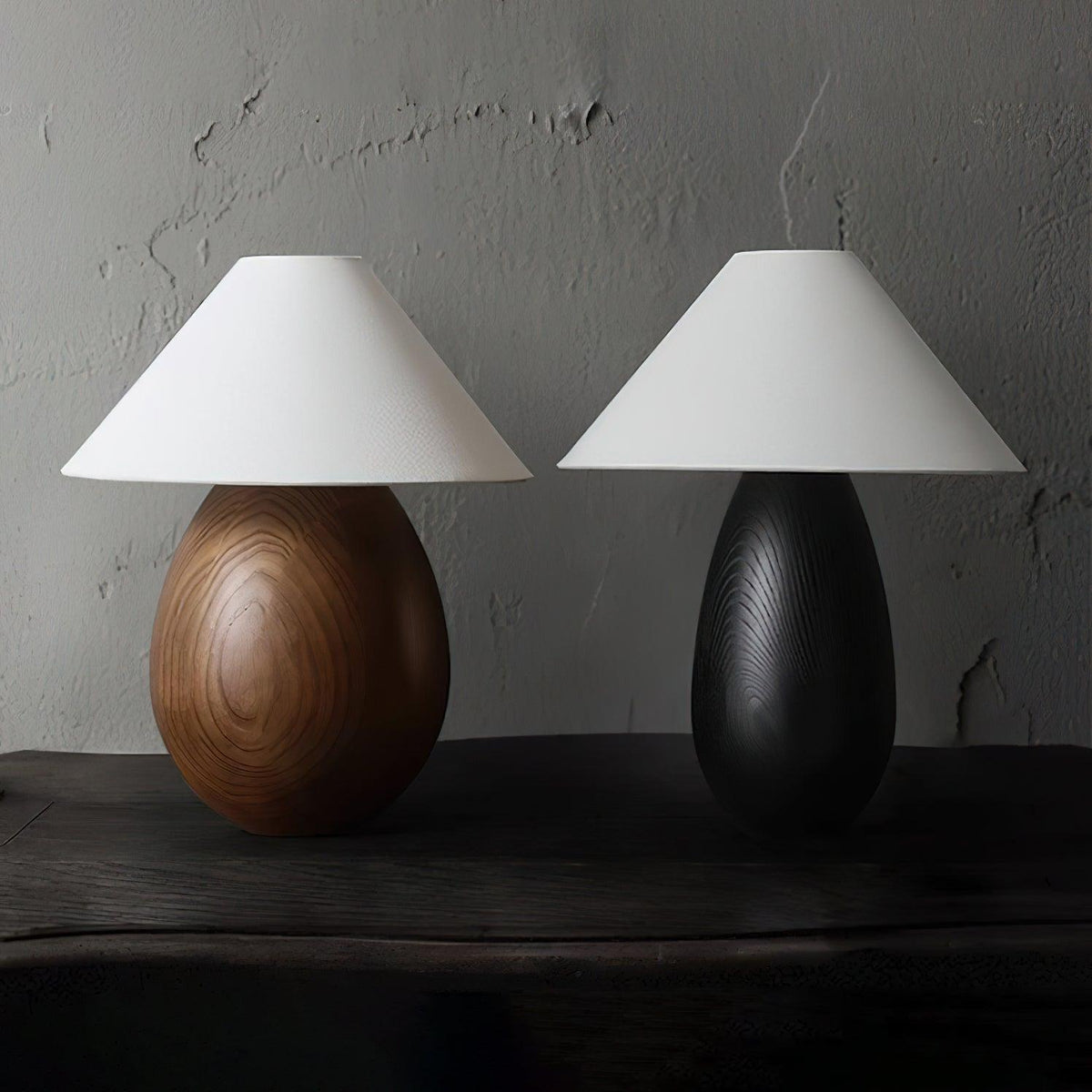 Orbace lámpara de mesa de madera natural