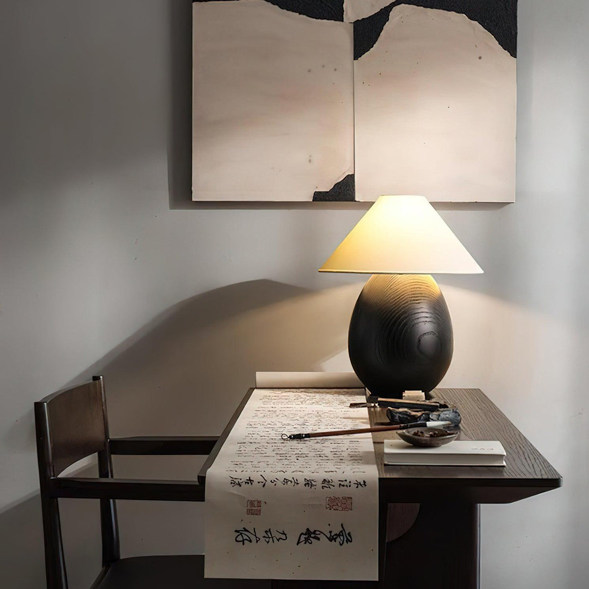 Orbace lámpara de mesa de madera natural