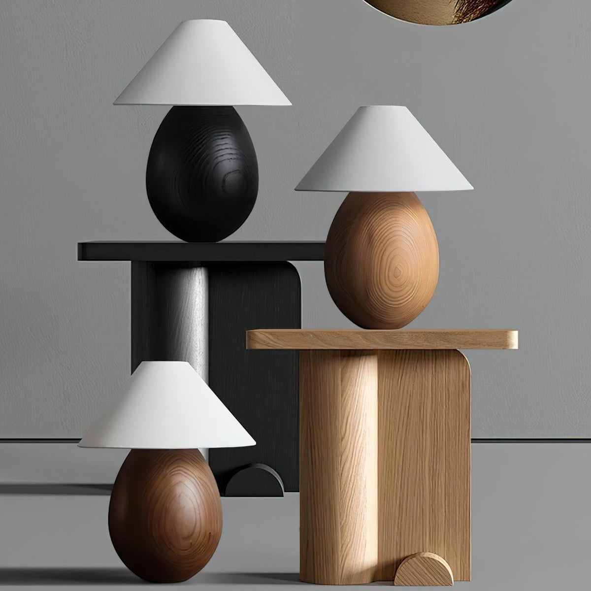 Orbace lámpara de mesa de madera natural