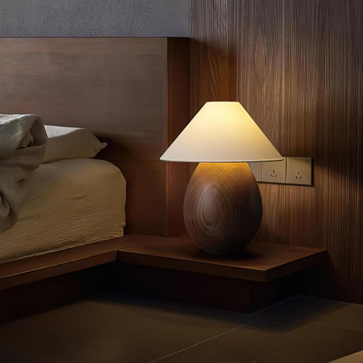 Orbace lámpara de mesa de madera natural