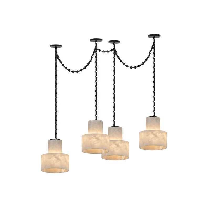 Leocadie lámpara colgante Multi-Tier con cadena y forma de tambor