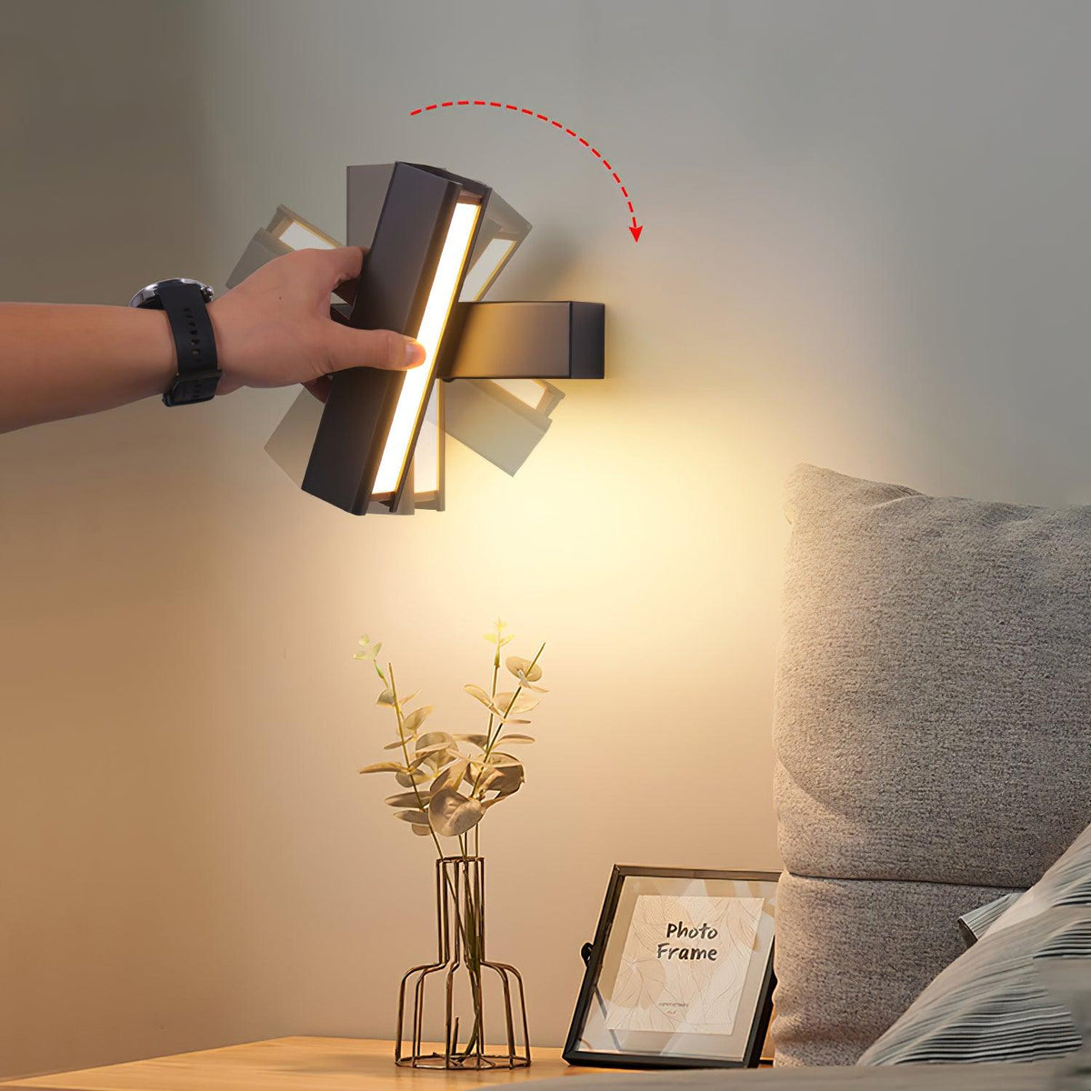 Aplique de pared regulable de aluminio para dormitorio y sala de estar