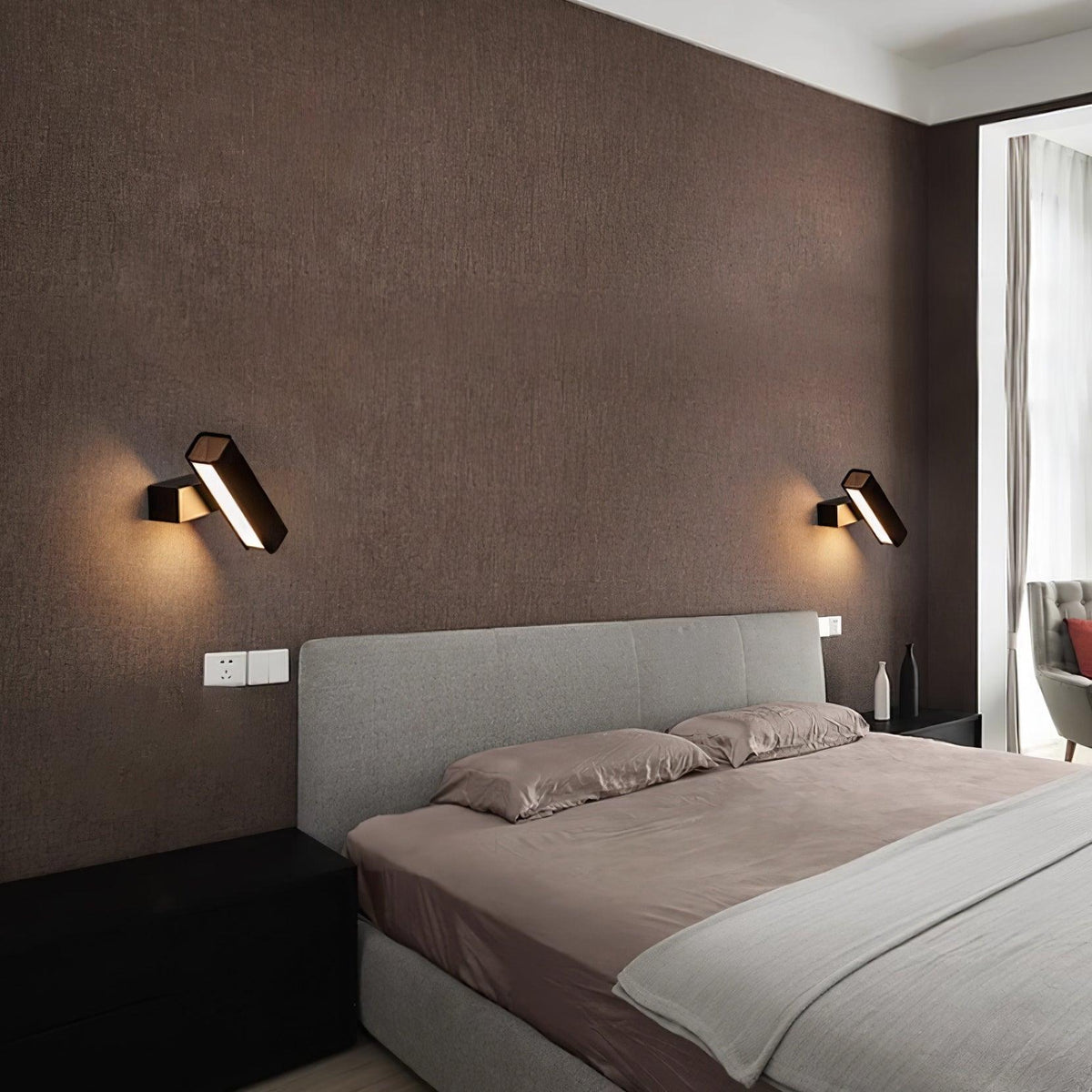 Aplique de pared regulable de aluminio para dormitorio y sala de estar