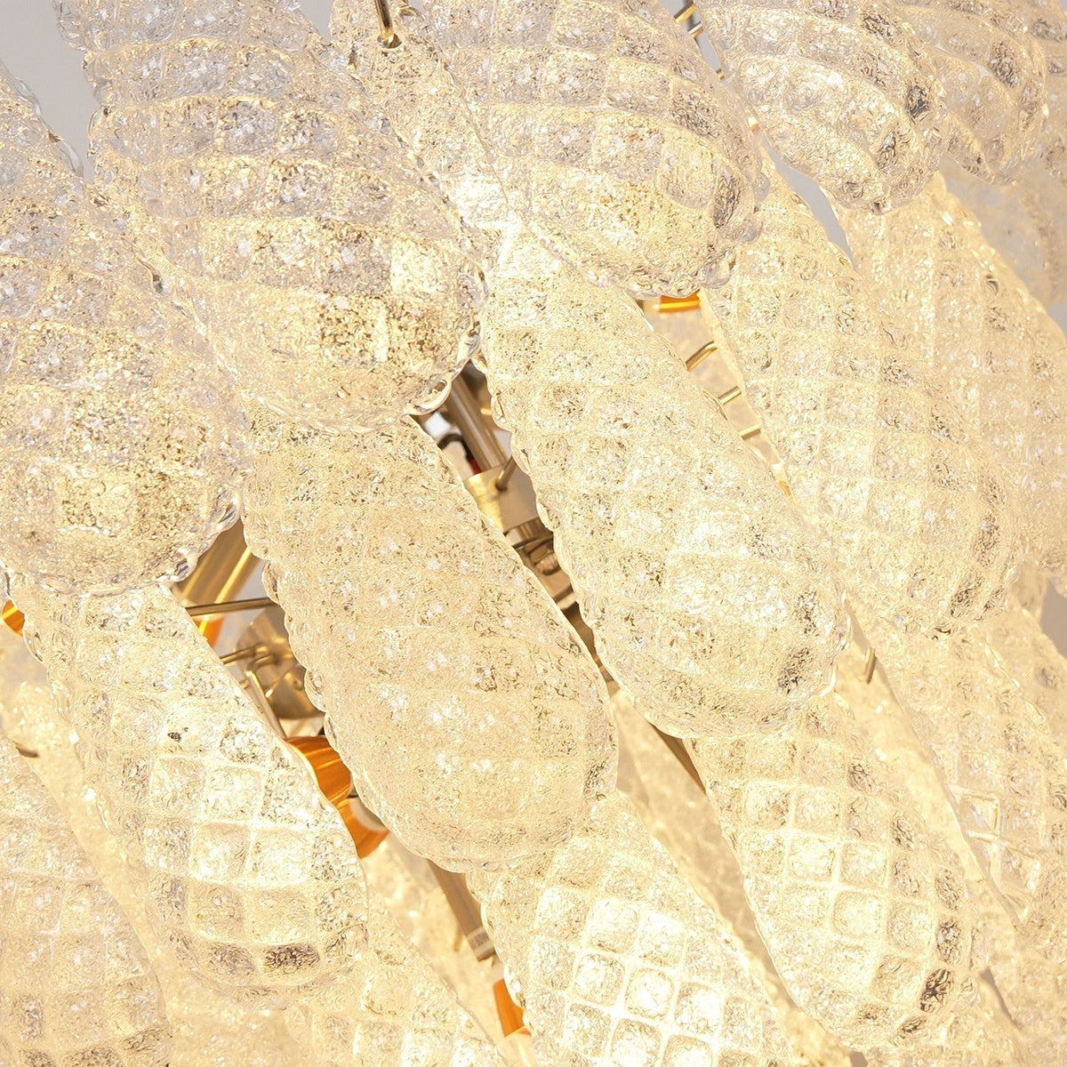 Velerine lámpara de araña gotas de vidrio Murano transparente estratificado