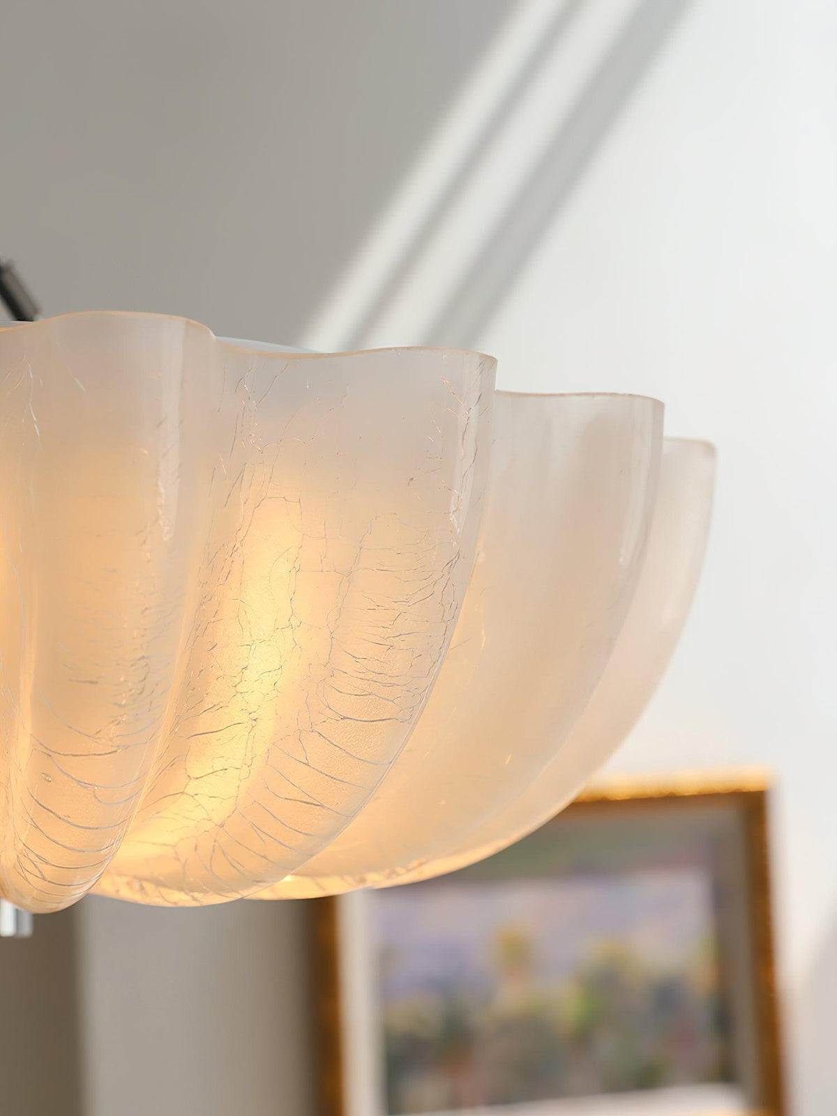 Urelis lámpara de techo con caparazón inspirado en vidrio soplado de Murano