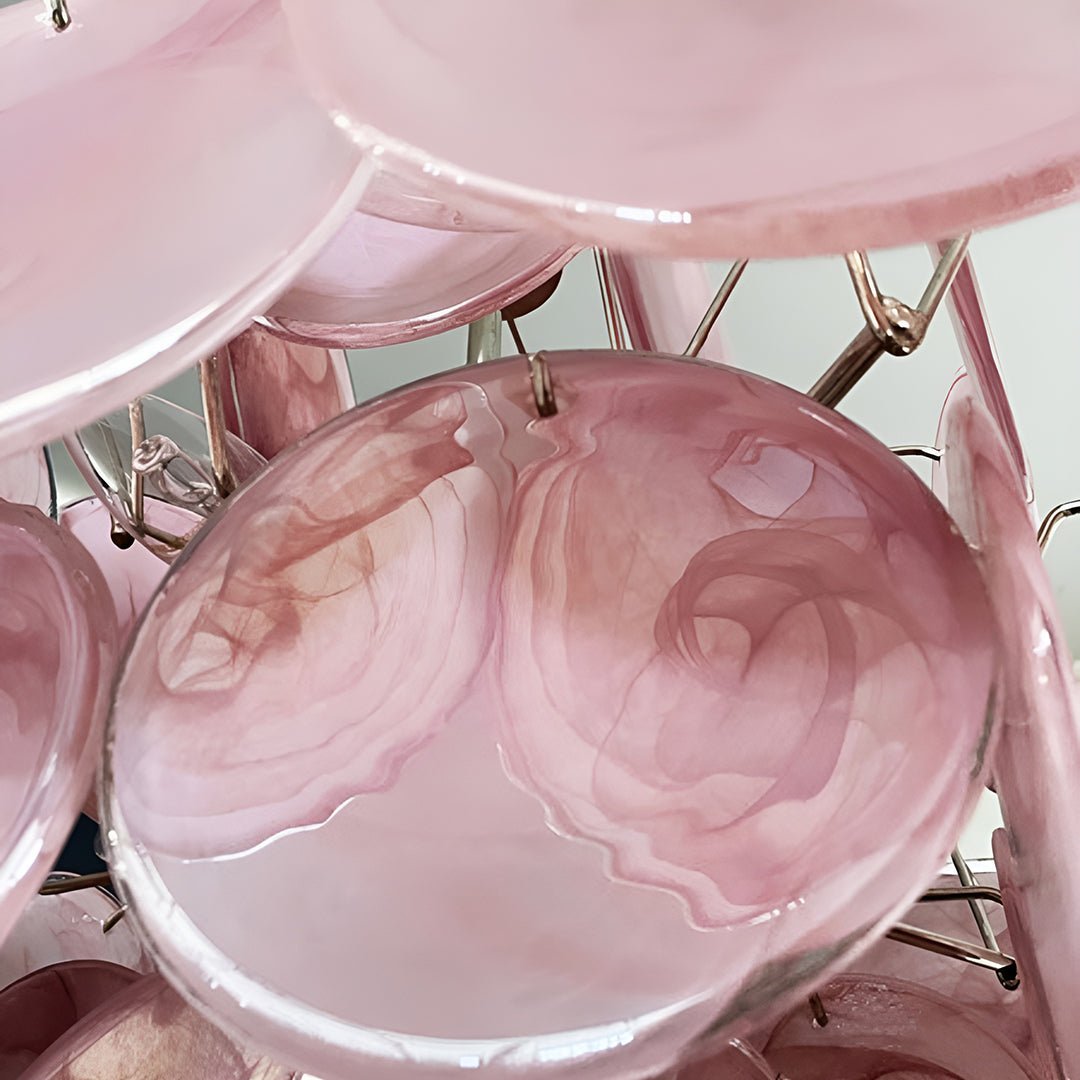 Rivivian lámpara de araña rosa disco en capas artística