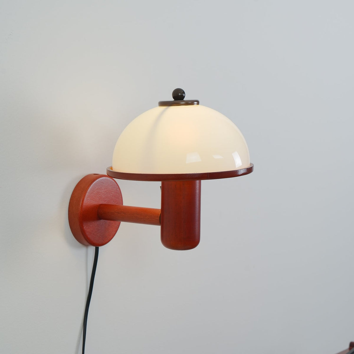 Rinerise aplique de pared tipo seta en madera de roble