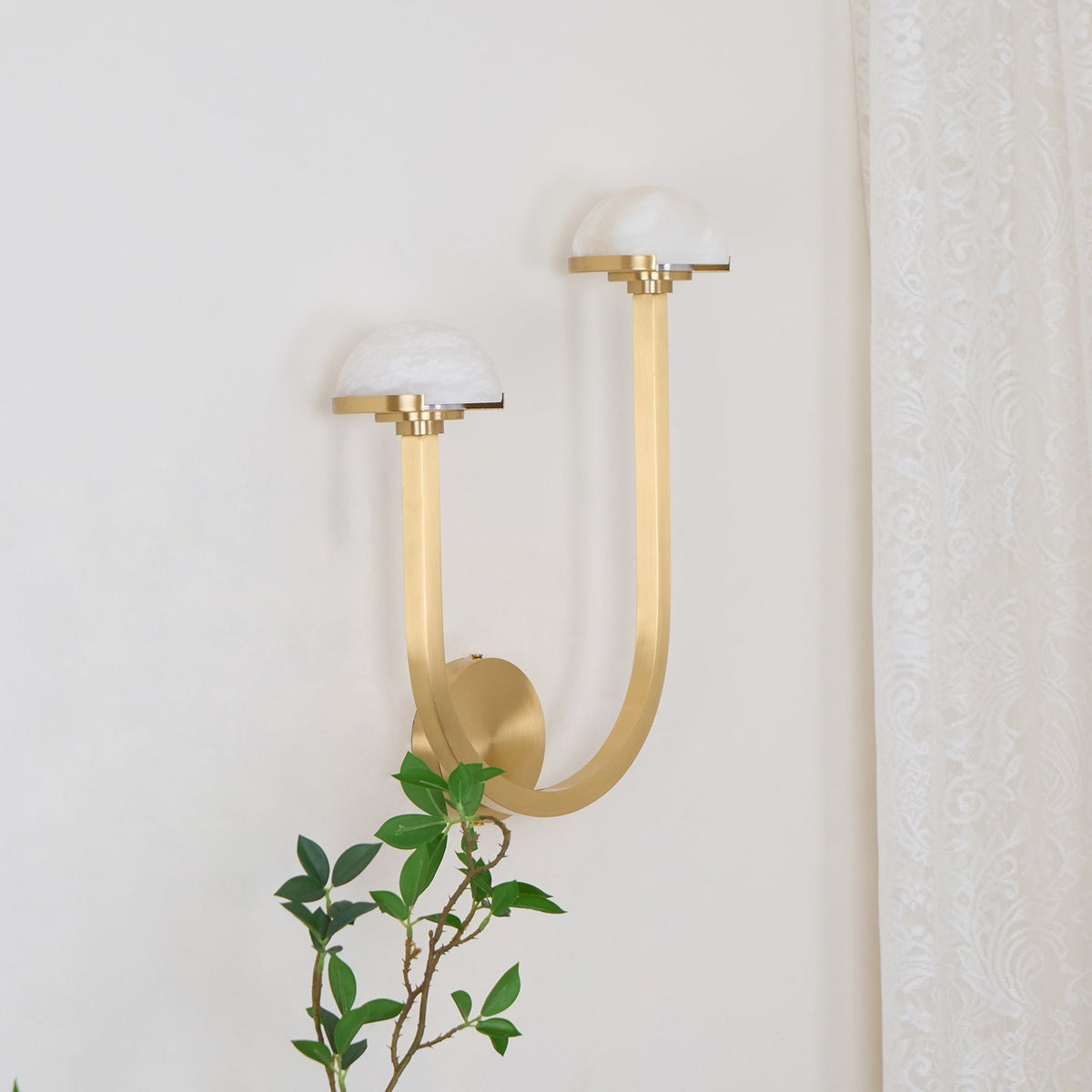 Vitalira doble alabastro aplique de pared