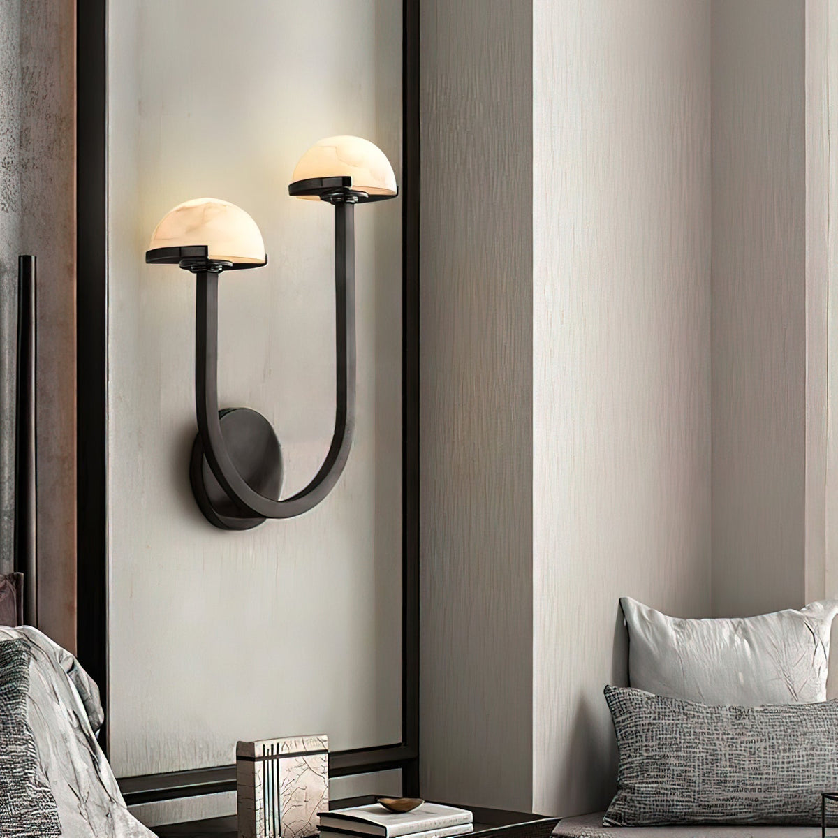 Vitalira doble alabastro aplique de pared