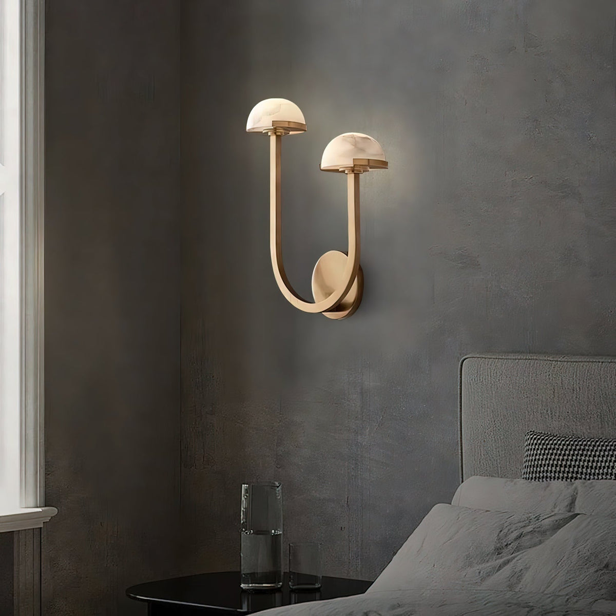 Vitalira doble alabastro aplique de pared