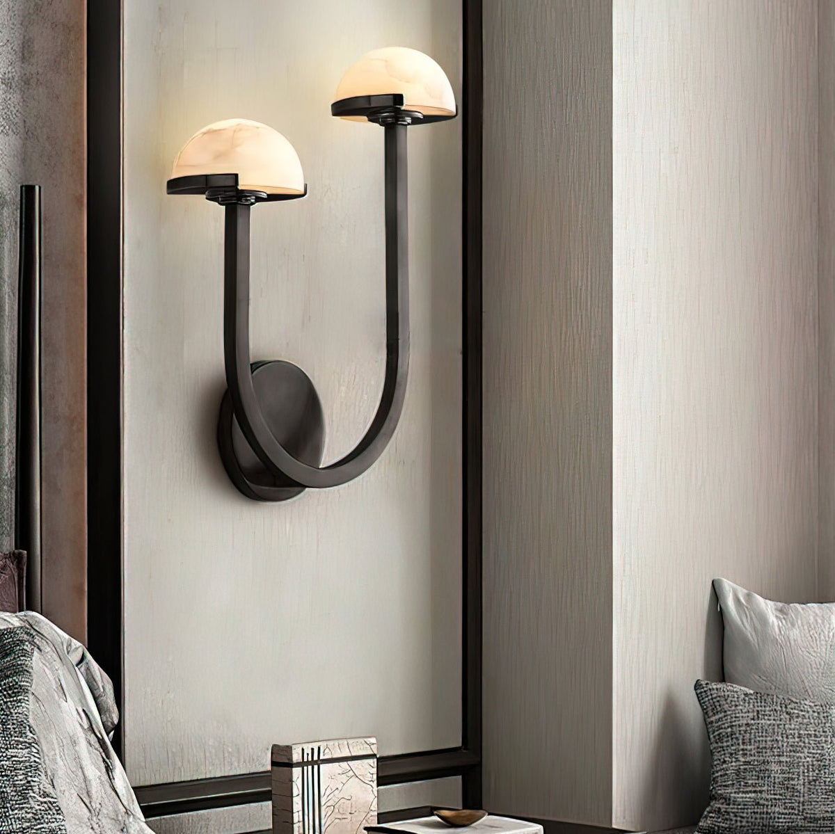 Vitalira doble alabastro aplique de pared