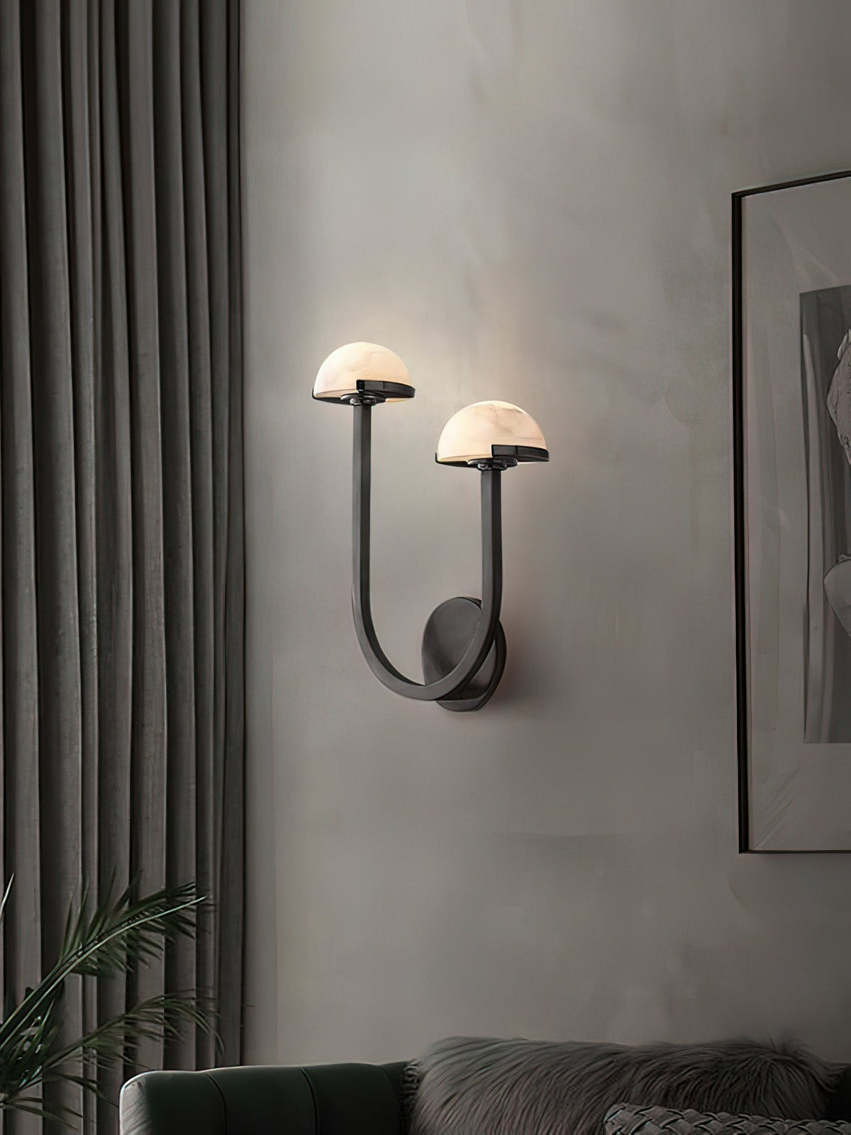 Vitalira doble alabastro aplique de pared