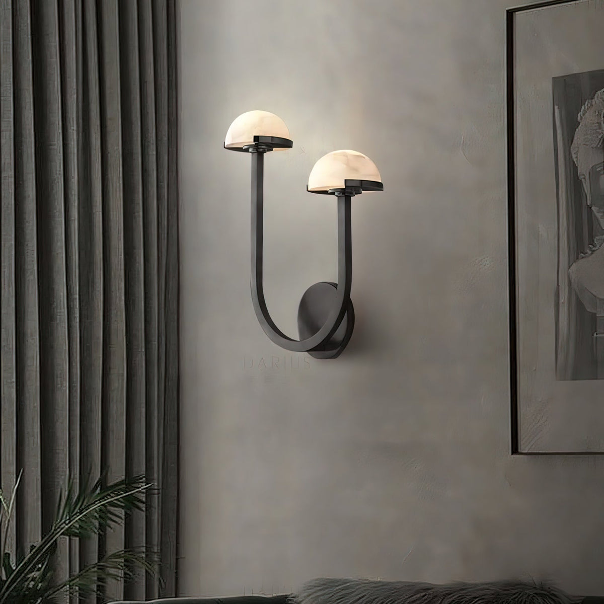 Vitalira doble alabastro aplique de pared
