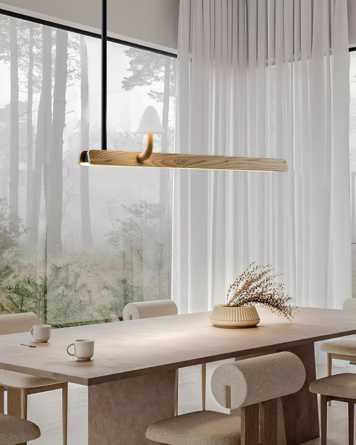 Aldalira lámpara de araña moderna minimalista de madera estilo hongo