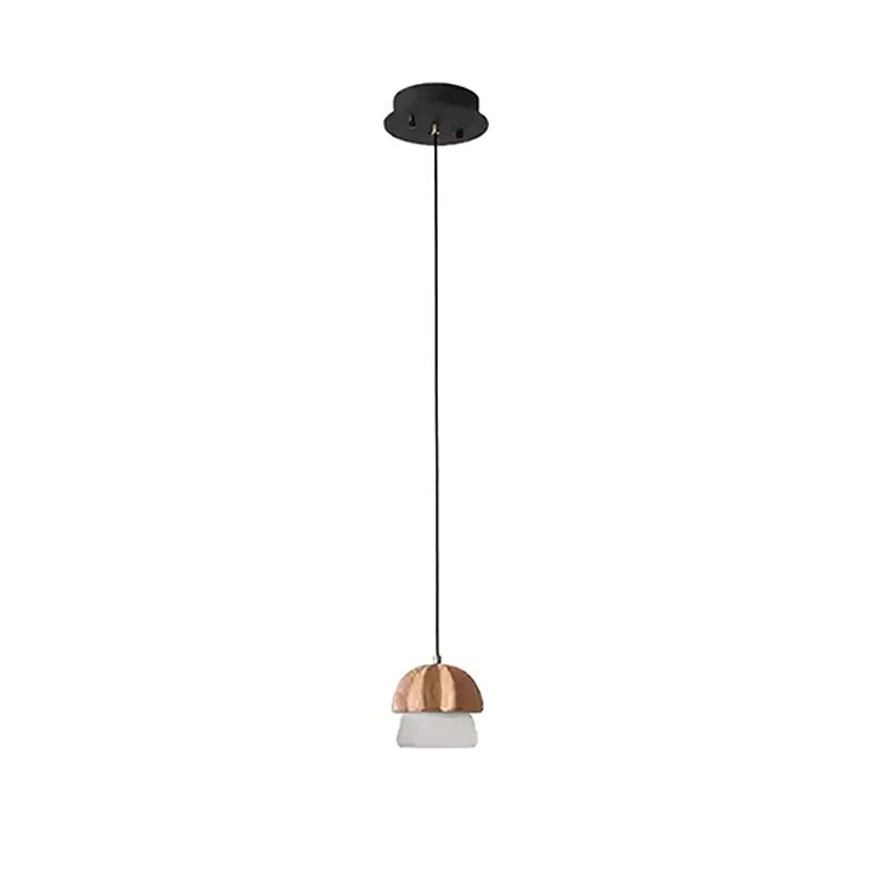 Rineine lámpara colgante Mushroom Cluster de madera y vidrio