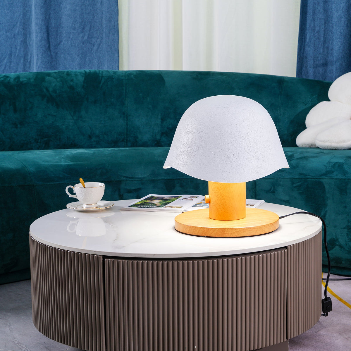 Wond lámpara de mesa de resina y madera