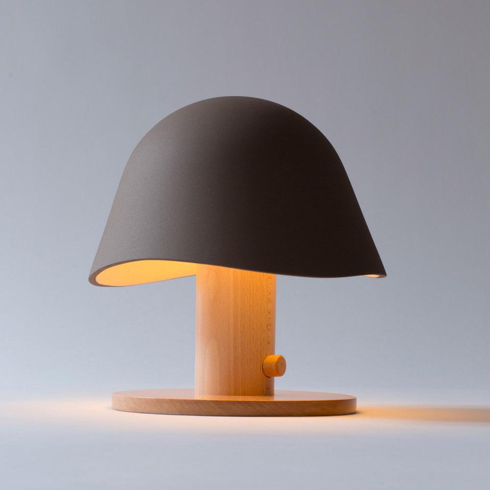 Wond lámpara de mesa de resina y madera